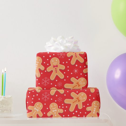 おもしろいジンジャーブレッドマンCookieパターン ラッピングペーパー (パーティーギフト)