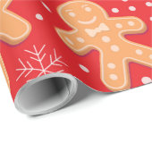 おもしろいジンジャーブレッドマンCookieパターン ラッピングペーパー (ロールコーナー)