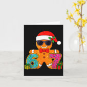 おもしろいジンジャーブレッド6 7 67 アイスクリーム ドリップ クリスマス カード (黄色い花)