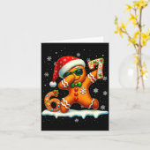 おもしろいジンジャーブレッド6 7 67 アイスクリーム ドリップ クリスマス カード (黄色い花)