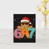 おもしろいジンジャーブレッド6 7 67 アイスクリーム ドリップ クリ カード (黄色い花)