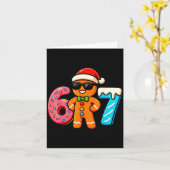 おもしろいジンジャーブレッド6 7 67 アイスクリーム ドリップ クリ カード (黄色い花)