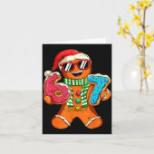 おもしろいジンジャーブレッド 六七 67 ミーム アイスクリーム クリスマス カード (黄色い花)