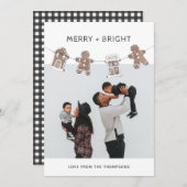 おもしろいジンジャーブレッドGingham家族写真 シーズンカード (正面/裏面)