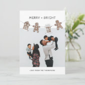 おもしろいジンジャーブレッドGingham家族写真 シーズンカード (スタンド正面)