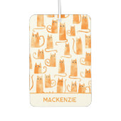 おもしろいジンジャー猫の柄パーソナライズされた カーエアーフレッシュナー (正面)