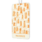 おもしろいジンジャー猫の柄パーソナライズされた カーエアーフレッシュナー (左)