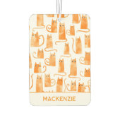 おもしろいジンジャー猫の柄パーソナライズされた カーエアーフレッシュナー (裏面)