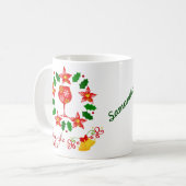 おもしろいジンルベルズクリスマスホリデー コーヒーマグカップ (正面左)