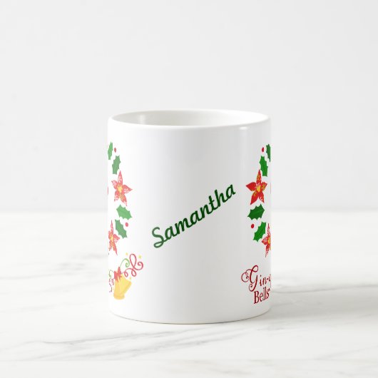 おもしろいジンルベルズクリスマスホリデー コーヒーマグカップ (中央)