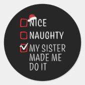 おもしろいスいけなクリスマスファミリーパジャマメンズ ラウンドシール (正面)