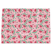 おもしろいスイカスライスパターンサマービベス ラージペーパーバッグ (正面)