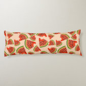 おもしろいスイカ噛み込みパターンピーチ ボディピロー (裏面)