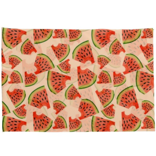 おもしろいスイカ噛み込みパターンピーチ 枕カバー