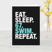 おもしろいスイマー 67 寝て泳いで繰り返す カード (黄色い花)