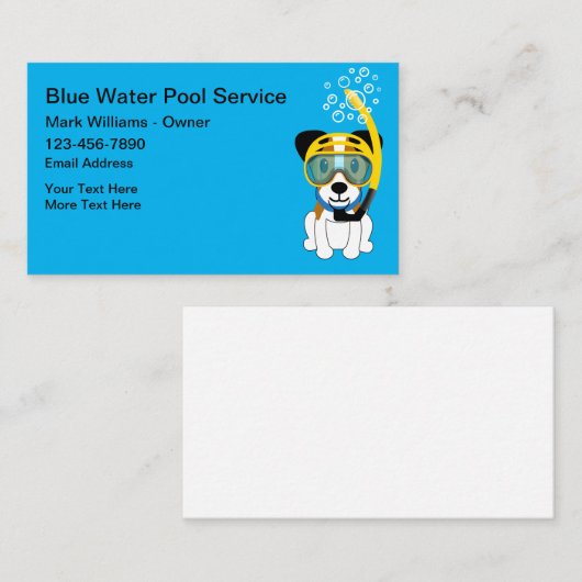 おもしろいスイミングプールサービス新規 名刺 (正面/裏面)