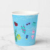 おもしろいスイミング誕生日プールパーティー 紙コップ (裏面)