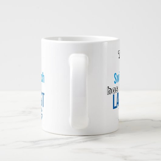 おもしろいスイム最高のコーチビッグマグコーチング引用文 ジャンボコーヒーマグカップ (裏面)