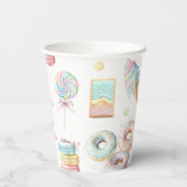 おもしろいスイーツキャンディアイスクリームパステル誕生日 紙コップ (裏面)