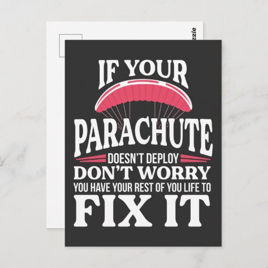 おもしろいスカイダイビングギフト笑わされるスカイダイバーパラシュート ポストカード (正面/裏面)