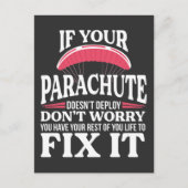 おもしろいスカイダイビングギフト笑わされるスカイダイバーパラシュート ポストカード (正面)