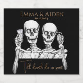 おもしろいスカルきらめくワインラベル スパークリングワインラベル (シングルラベル)