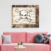 おもしろいスカルスタンプヴィンテージ2 キャンバスプリント (インサイチュ (リビング))
