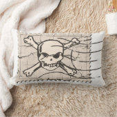 おもしろいスカルスタンプ4 ランバークッション (ブランケット)
