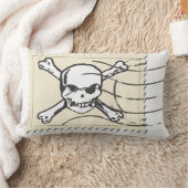 おもしろいスカルスタンプ5 ランバークッション (ブランケット)