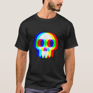 おもしろいスカルトリップ(幻覚体験)のようなVAPORWAVEハロウィーンテクノレイブ Tシャツ