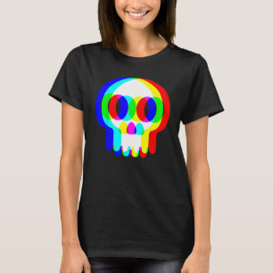 おもしろいスカルトリップ(幻覚体験)のようなVAPORWAVEハロウィーンテクノレイブ Tシャツ