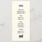 おもしろいスカルハロウィン結婚パープルのメニューカード メニュー (裏面)