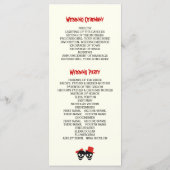 おもしろいスカルハロウィーンレッドウェディングプログラム プログラム (裏面)