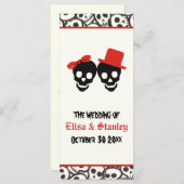 おもしろいスカルハロウィーンレッドウェディングプログラム プログラム (正面/裏面)