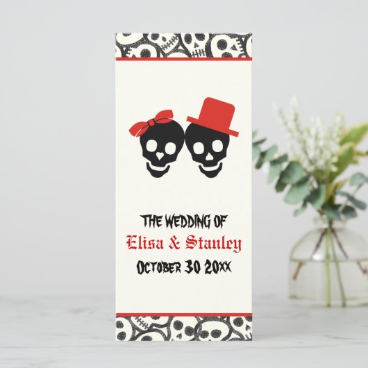 おもしろいスカルハロウィーンレッドウェディングプログラム プログラム (スタンド正面)