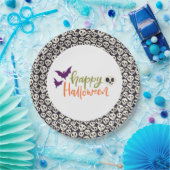 おもしろいスカルハローウィンパーティ紙プレート ペーパープレート (パーティー)