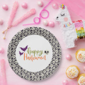 おもしろいスカルハローウィンパーティ紙プレート ペーパープレート (パーティー)