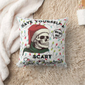 おもしろいスカル着用サンタハットゴシックのクリスマス クッション (ブランケット)