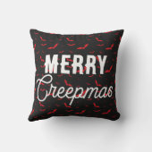 おもしろいスカル着用サンタハットゴシックのクリスマス クッション (裏面)