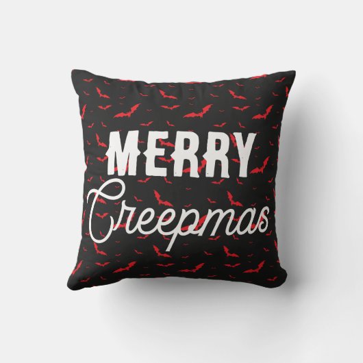 おもしろいスカル着用サンタハットゴシックのクリスマス クッション (裏面)