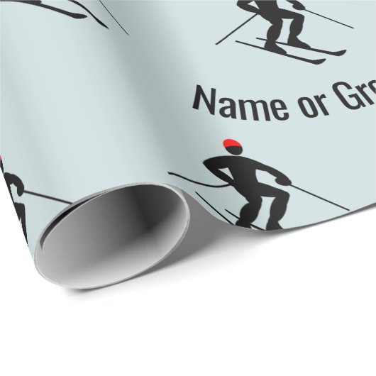 おもしろいスキーヤーの名前との願いカスタムをモチーフ ラッピングペーパー (ロールコーナー)