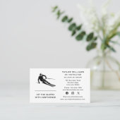 おもしろいスキーヤースキーコーチスキーインストラクターソーシャルメディア 名刺 (スタンド正面)