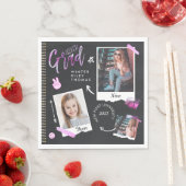 おもしろいスクラップブックフォトアルバムノートThen & Now Grad スタンダードランチョンナプキン (インサイチュ)