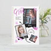 おもしろいスクラップブックフォトアルバムノートThen & Now Grad 招待状 (スタンド正面)