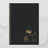 おもしろいスクラップブックフォトアルバムノートThen & Now Grad 箔招待状 (裏面)