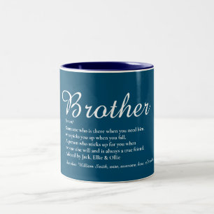おもしろいスクリプクールト最高のの青いEver Brother定義 ツートーンマグカップ