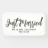 おもしろいスクリプトたった今結婚しましたカーバナー 横断幕 (横)