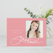 おもしろいスクリプトによる手書き卒業の発表 招待状 (スタンド正面)