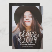 おもしろいスクリプトの卒業発表招待状 招待状 (正面/裏面)