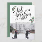 おもしろいスクリプトレッドホリーベリー最高のスクリスマスエバー シーズンカード (正面/裏面)